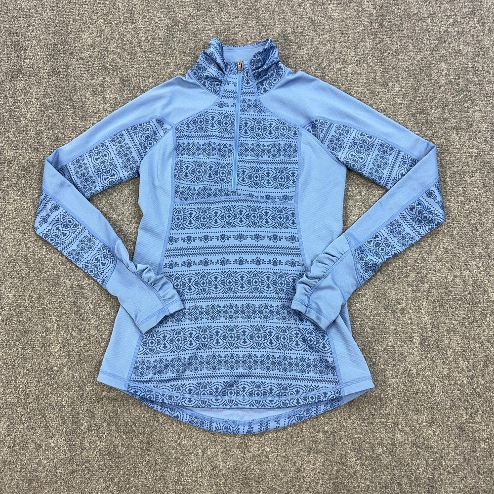 Calia By Carrie Underwood Pullover Womens Small Blue 1/4 Zip Fair Isle Top